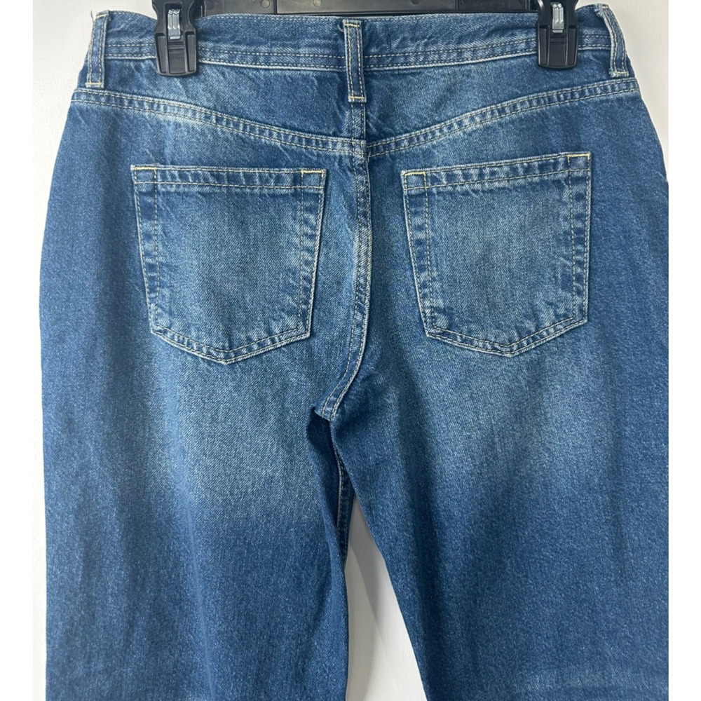 NEW We the Free People Maggie Mid-Rise Straight Jeans 26 Chewed Hem Button D43 - Picture 6 of 8